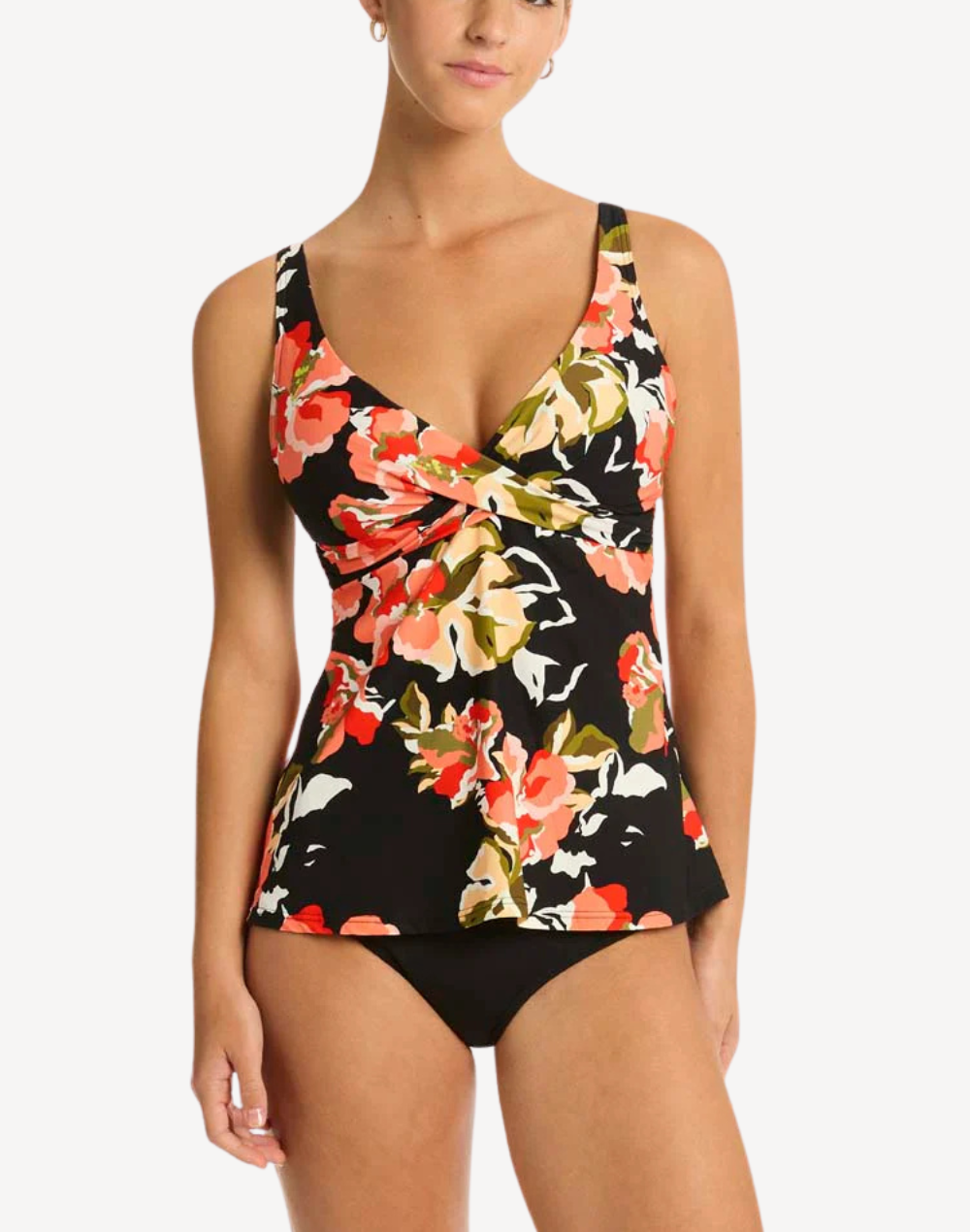 Juniper Cross Front Tankini Top#color_juniper-black