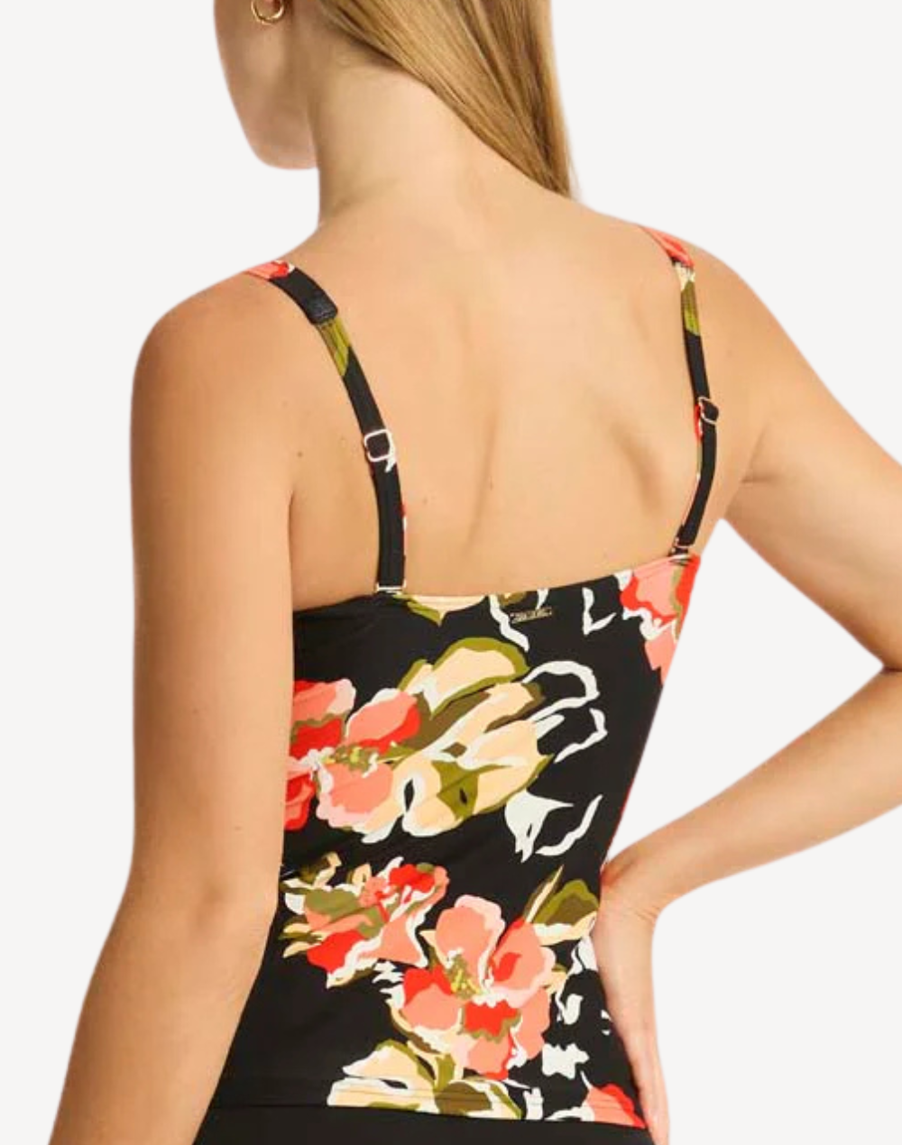 Juniper Twist Front Tankini Top#color_juniper-black