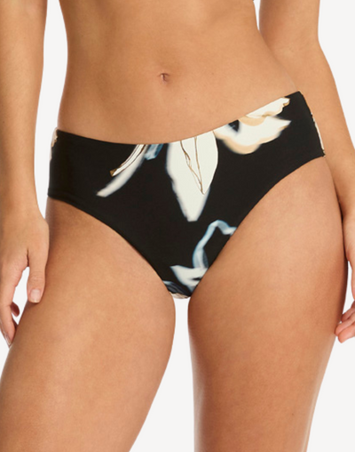 La Luna Mid Rise Bikini Bottom#color_la-luna-black