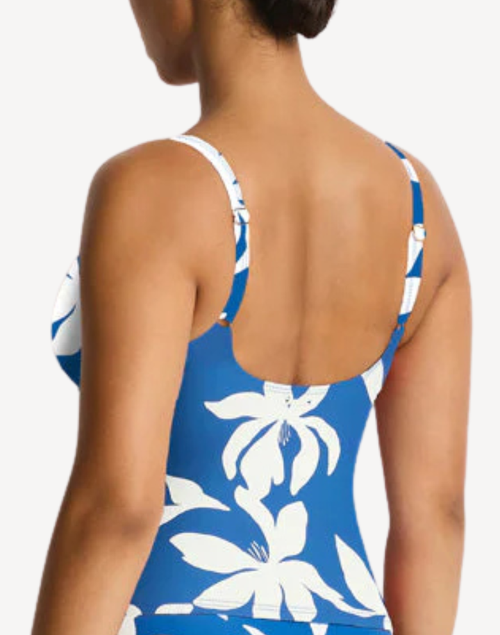 Leilana Cross Front Scoop Back Tankini Top