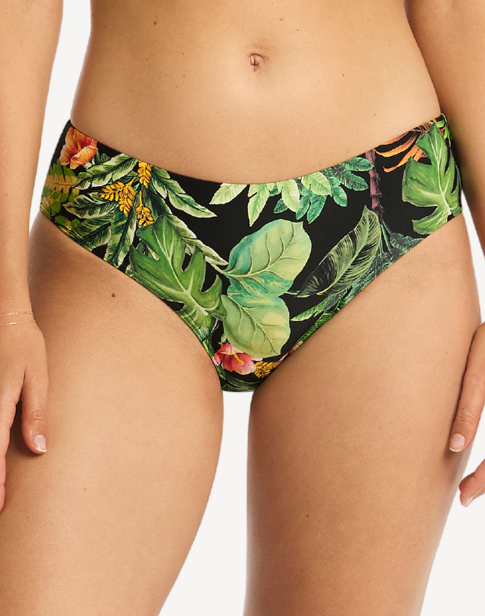 Lotus Mid Rise Bikini Bottom#color_lotus-black