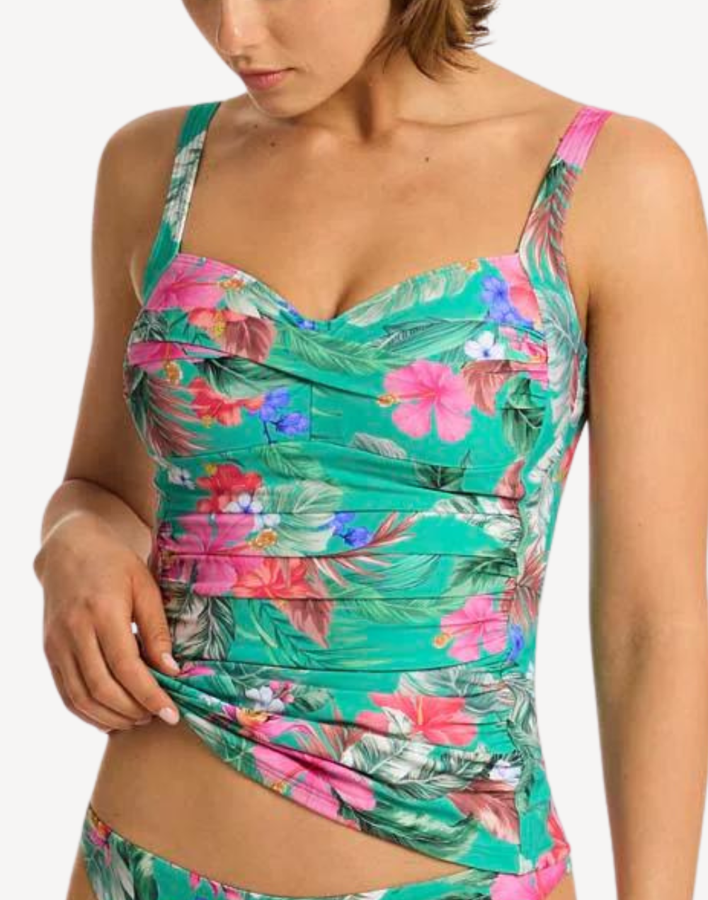 Pacifico Twist Front Multifit Tankini Top#color_pacifico-evergreen