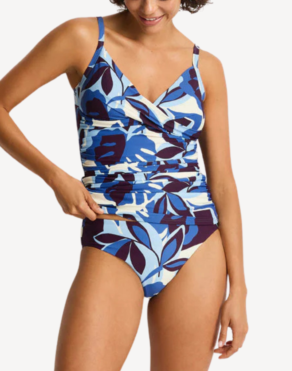 Rumba Cross Front Scoop Back Tankini Top