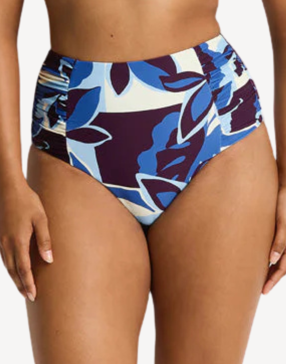 Rumba High Waist Gathered Side Bikini Bottom