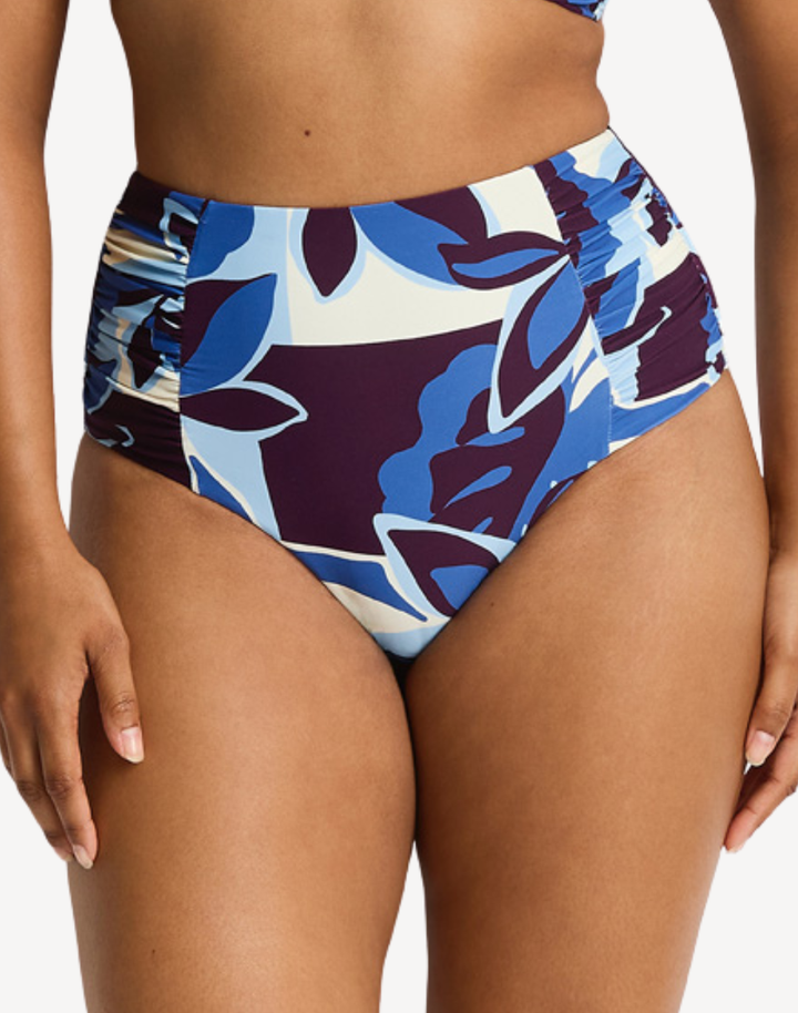 Rumba High Waist Gathered Side Bikini Bottom