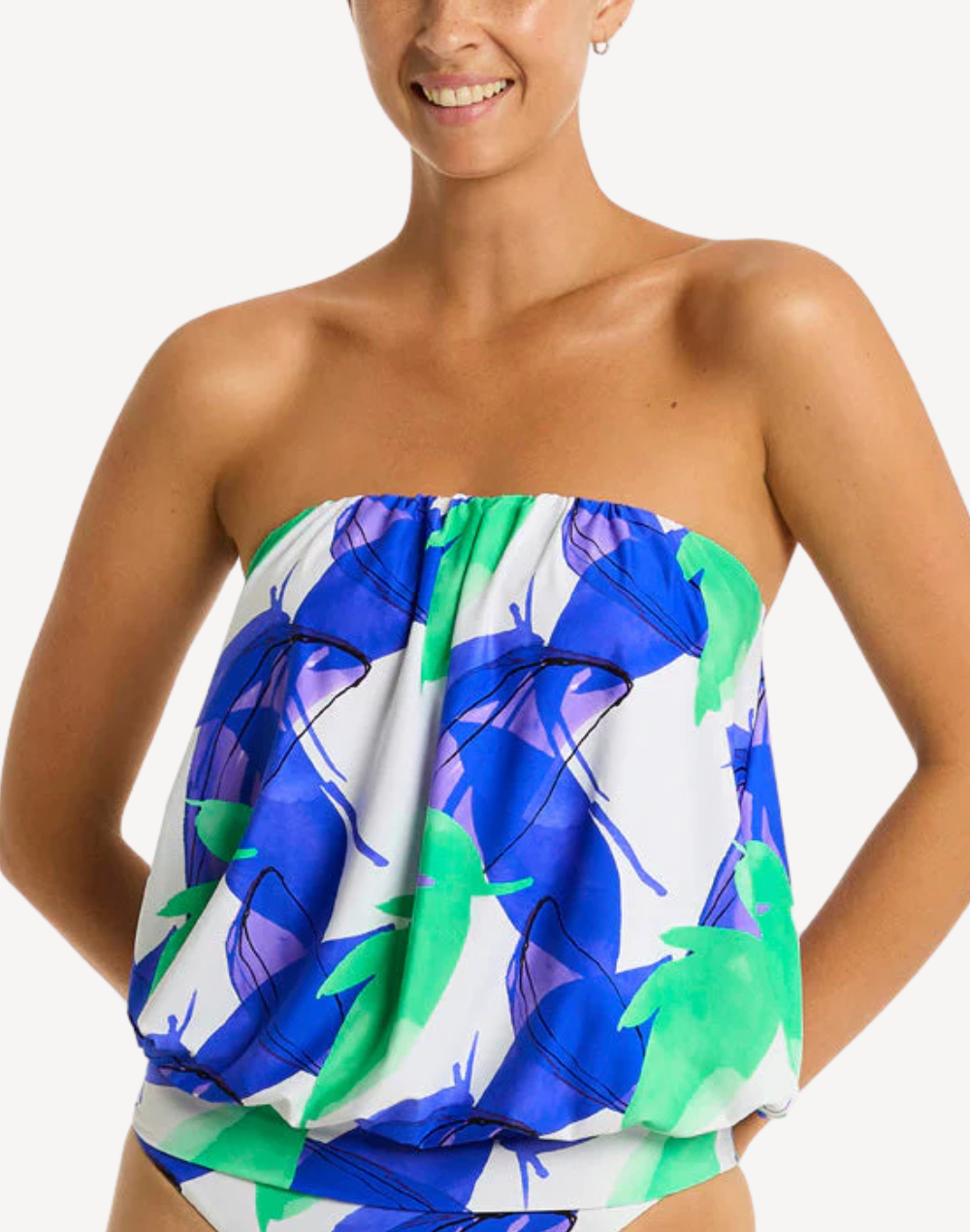 Sublime Bandeau Blouson Tankini Top#color_sublime-cobalt