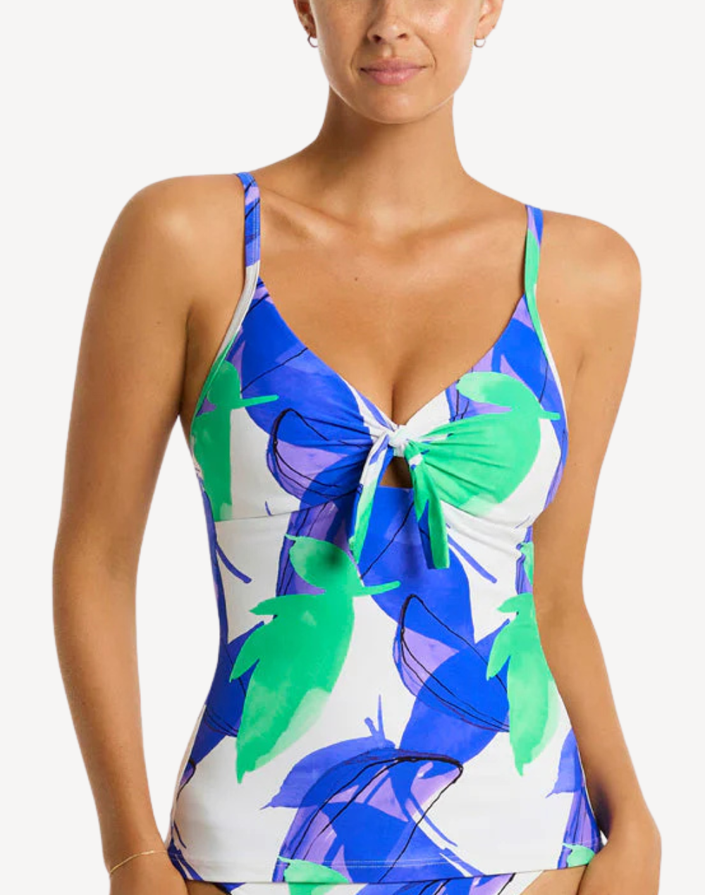 Sublime Tie Front DD/E Tankini Top#color_sublime-cobalt