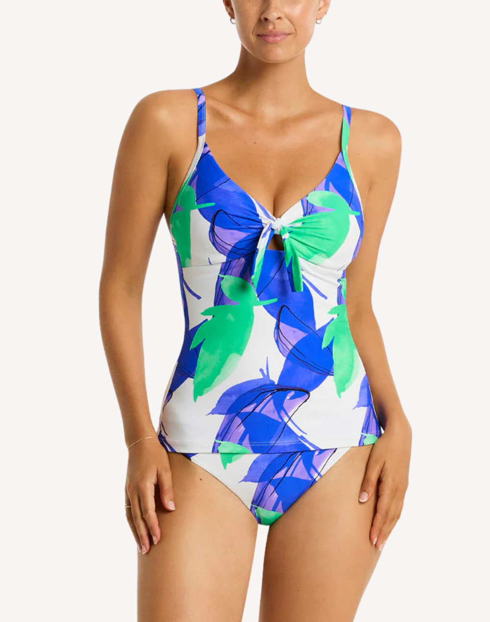 Sublime Tie Front DD/E Tankini Top#color_sublime-cobalt