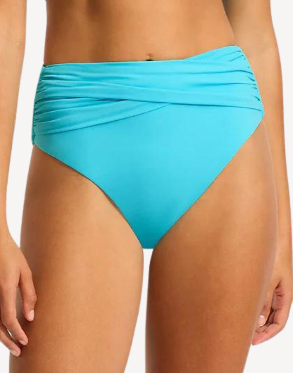 Collective High Waist Wrap Front Bikini Bottom#color_collective-atoll-blue