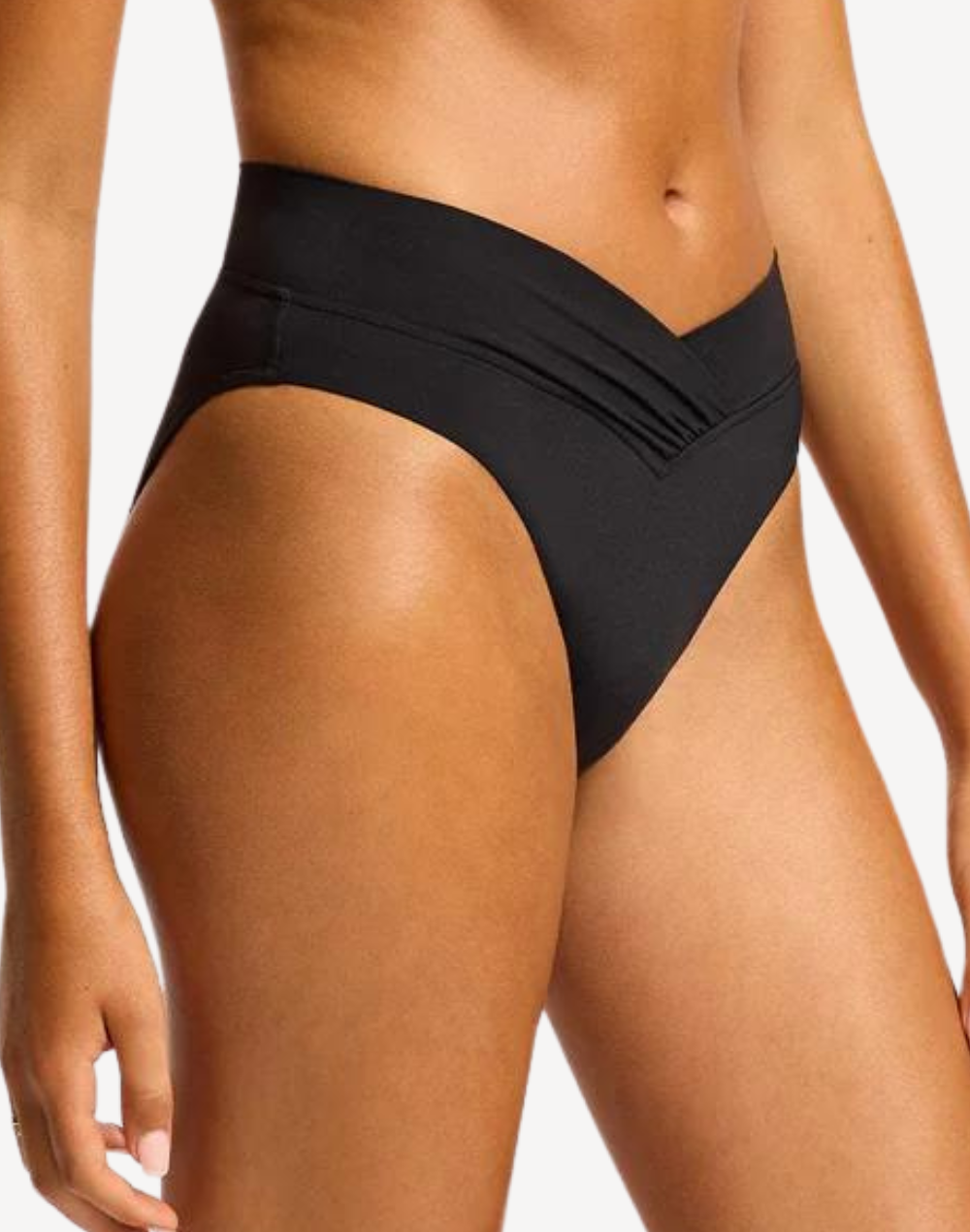 Collective V Front High Cut Bikini Bottom#color_black