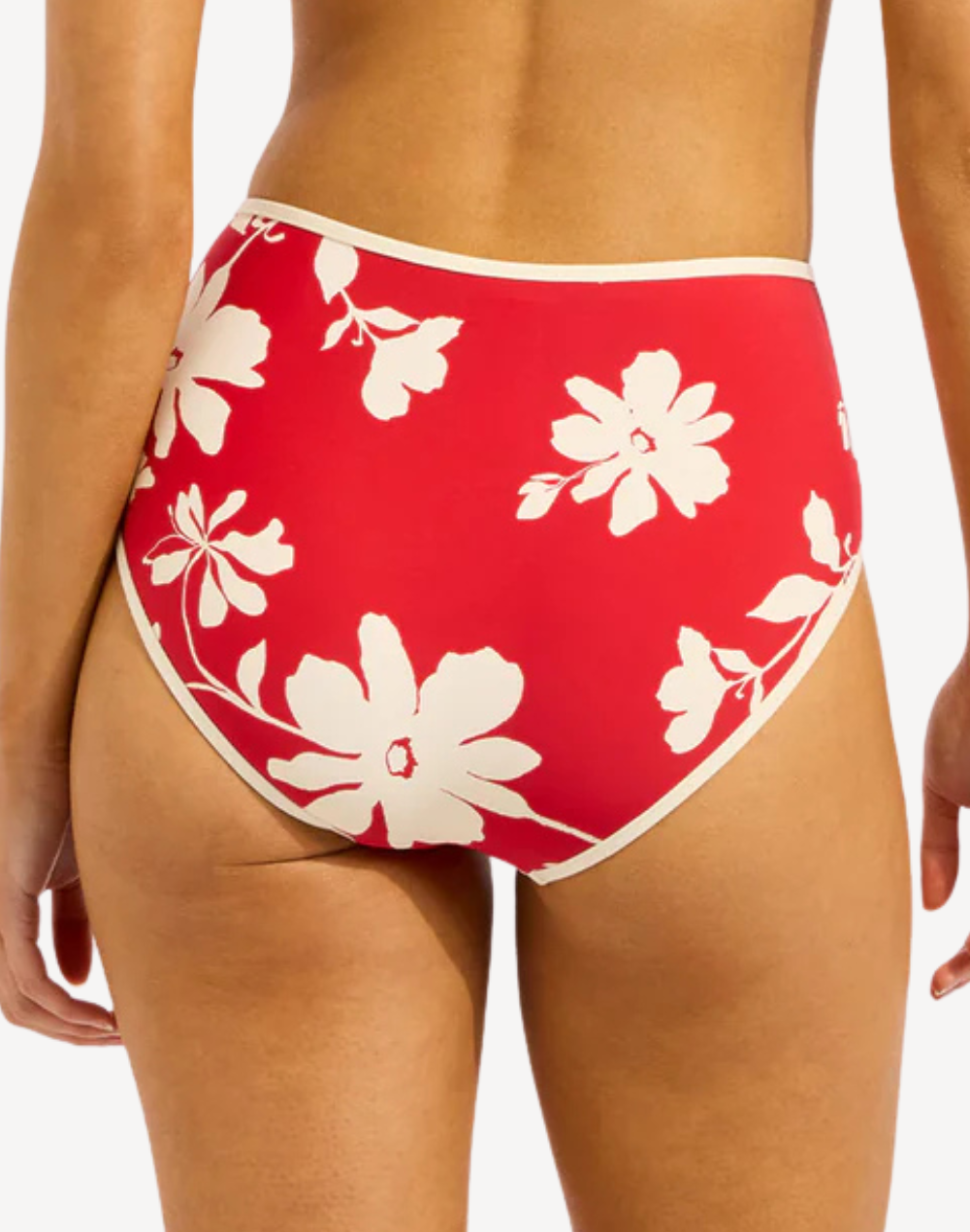 Mayflower High Waist Bikini Bottom#color_mayflower-cosmo-red