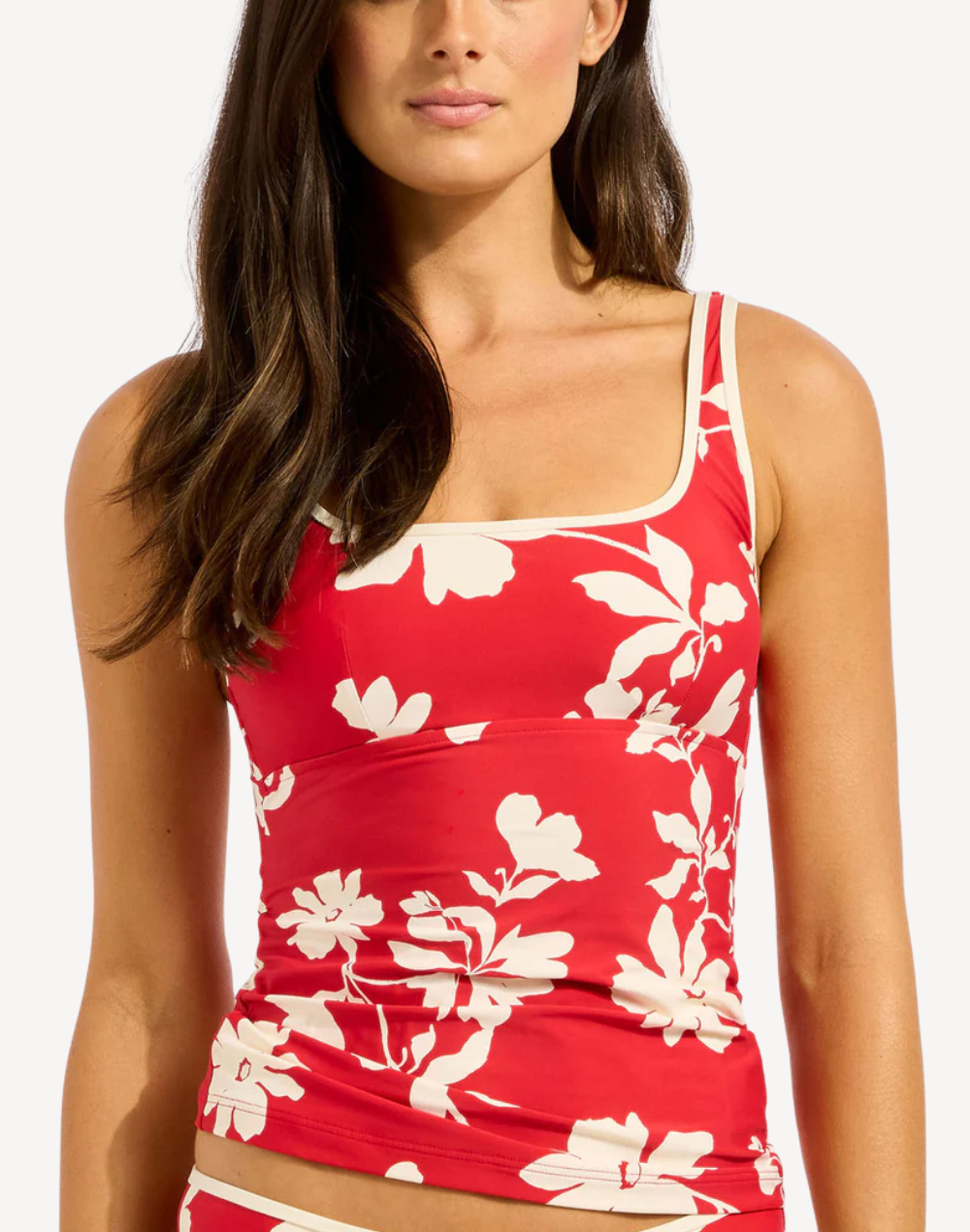 Mayflower Square Neck Tankini Top#color_mayflower-cosmo-red
