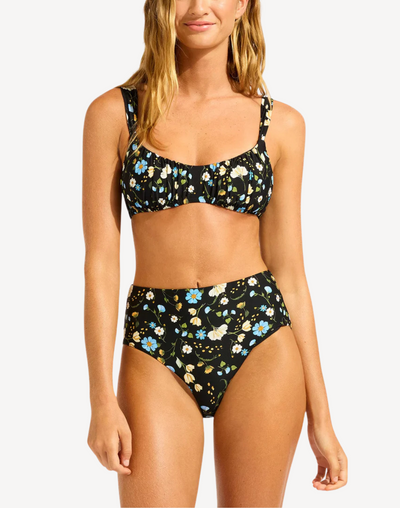 Modern Romance High Waist Bikini Bottom#color_modern-black