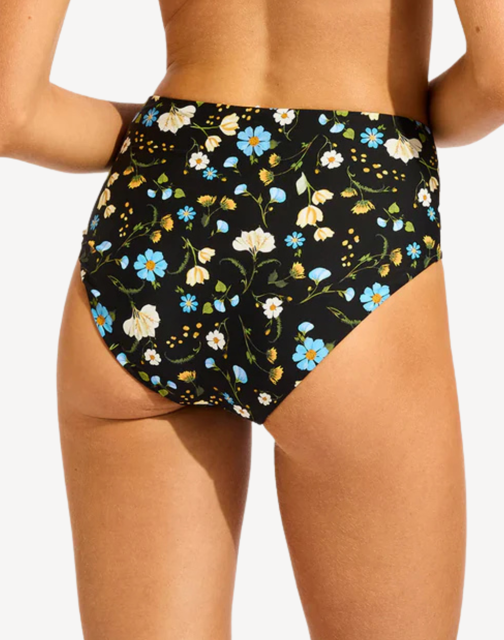 Modern Romance High Waist Bikini Bottom#color_modern-black