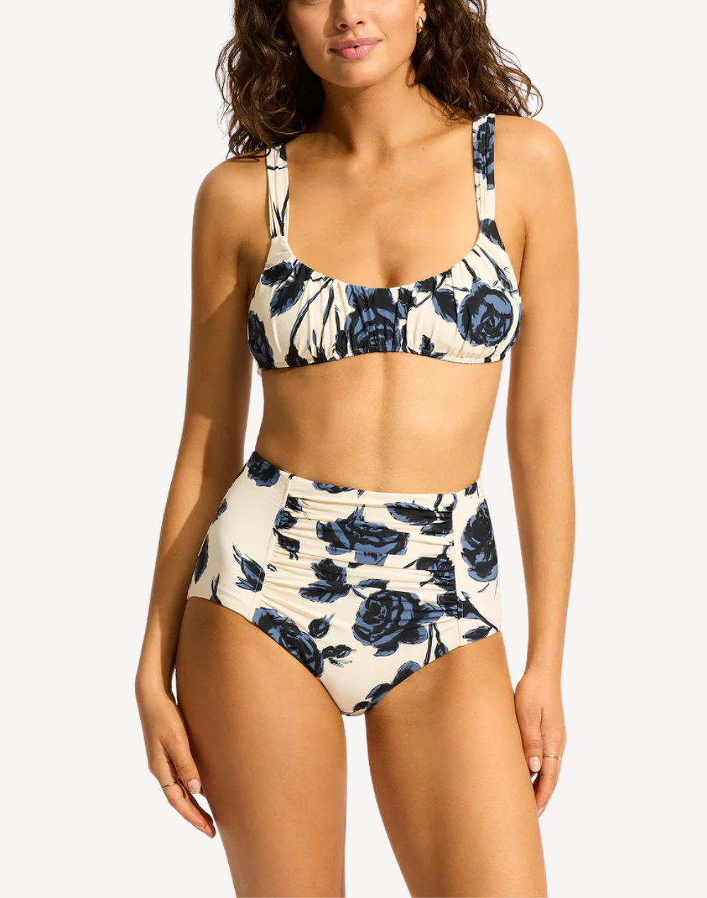 Rococo Ruched High Waist Bikini Bottom