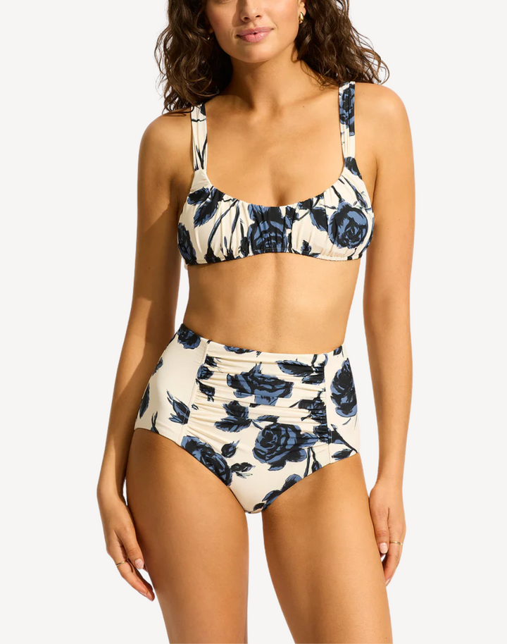 Rococo Ruched High Waist Bikini Bottom