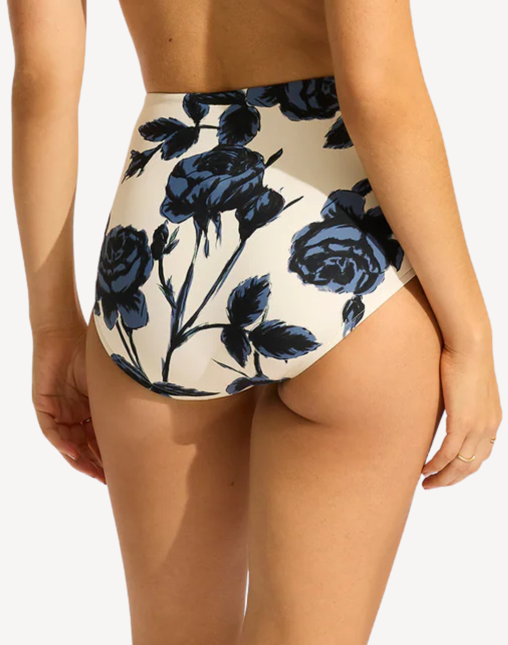 Rococo Ruched High Waist Bikini Bottom#color_rococo-black