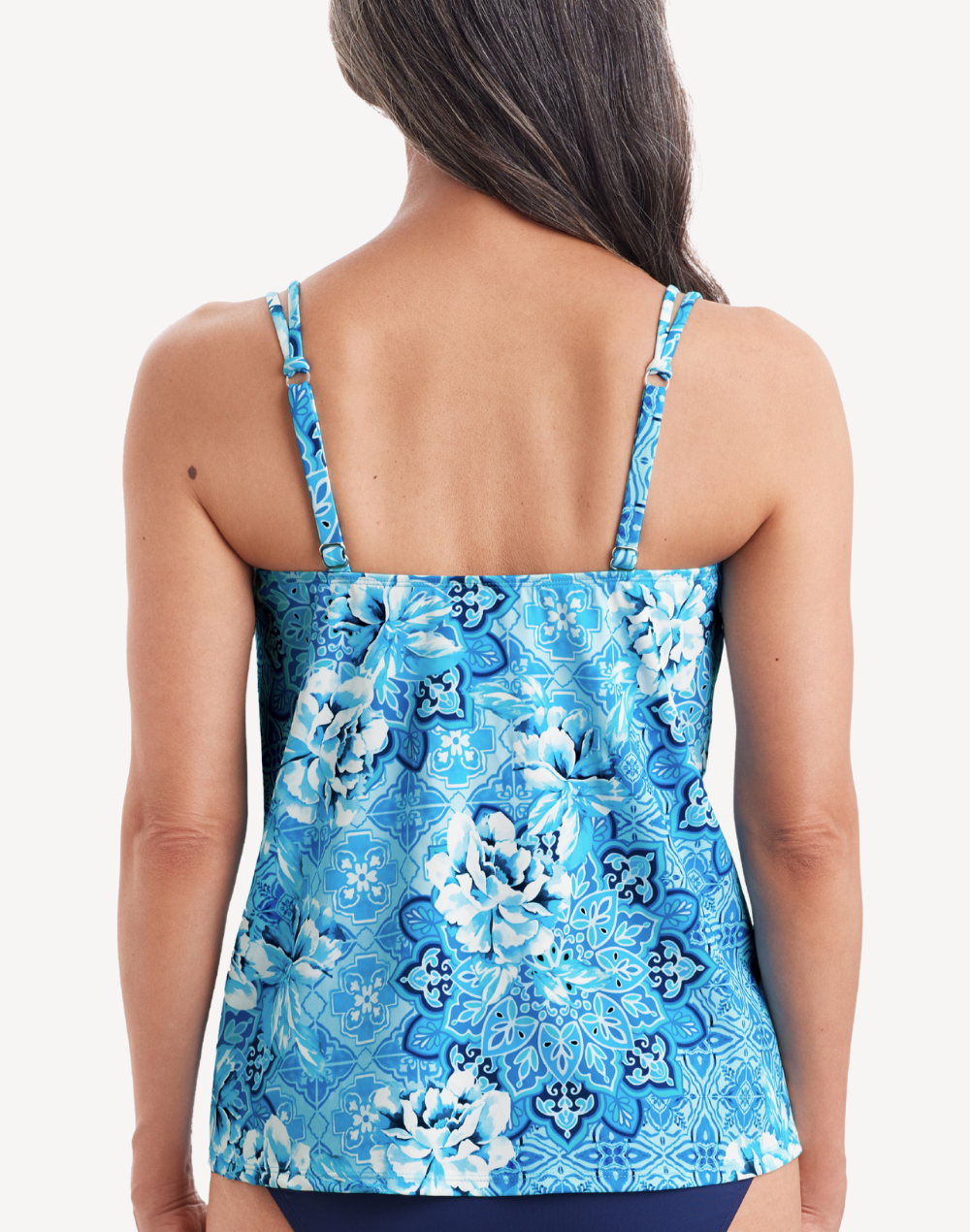 Barcelona Blues Handkerchief Hem Tankini Top