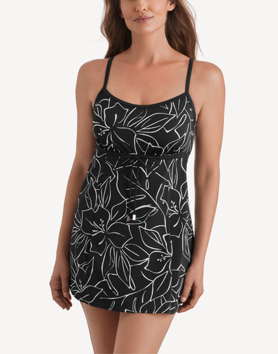 Floraline Empire Swimdress#color_floraline-black-white