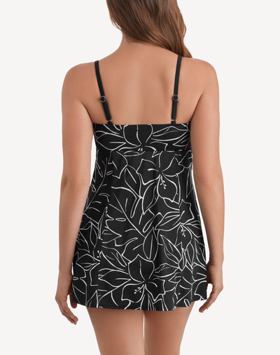 Floraline Empire Swimdress#color_floraline-black-white