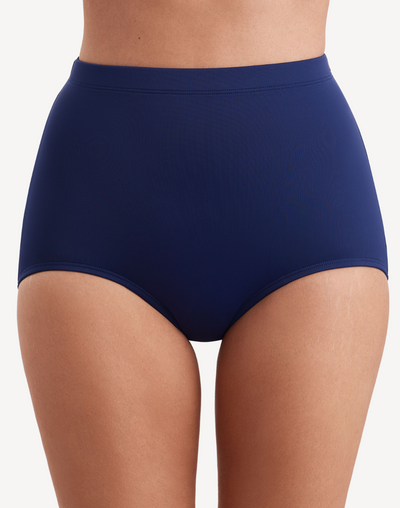 Girl Leg High Waist Bikini Bottom#color_navy