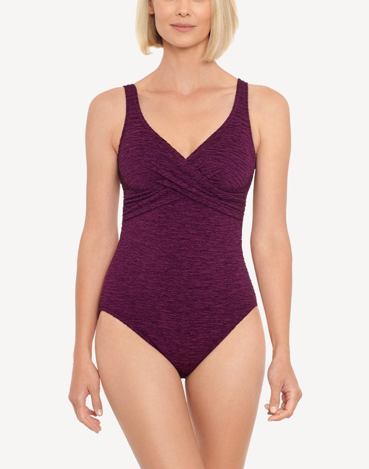 Krinkle Crossover One Piece Swimsuit