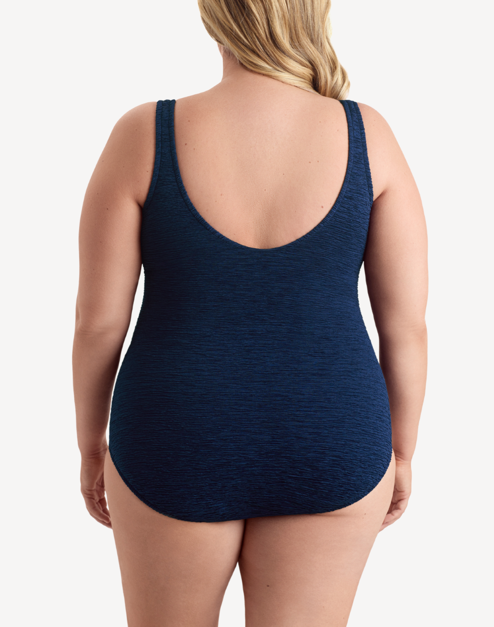 Krinkle Mock Surplice Plus Size One Piece Swimsuit