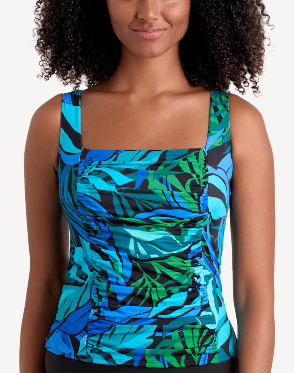 Leaf Sensation Square Neck Tankini Top
