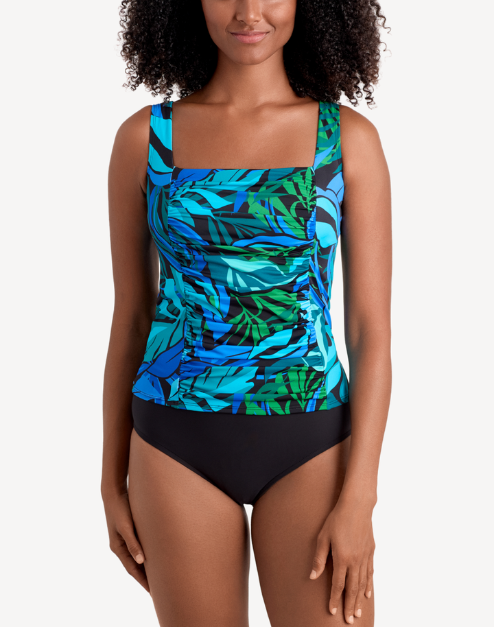 Leaf Sensation Square Neck Tankini Top