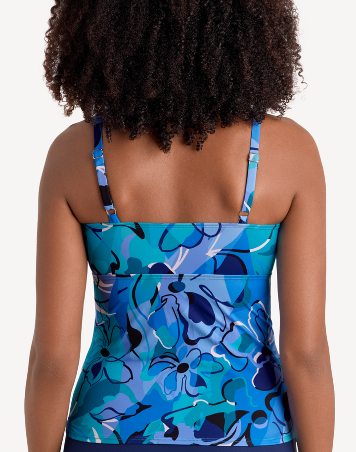 Organic Bloom V Wire Shirred Tankini Top