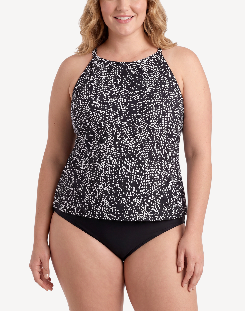 Pebble Beach High Neck Underwire Plus Size Tankini Top