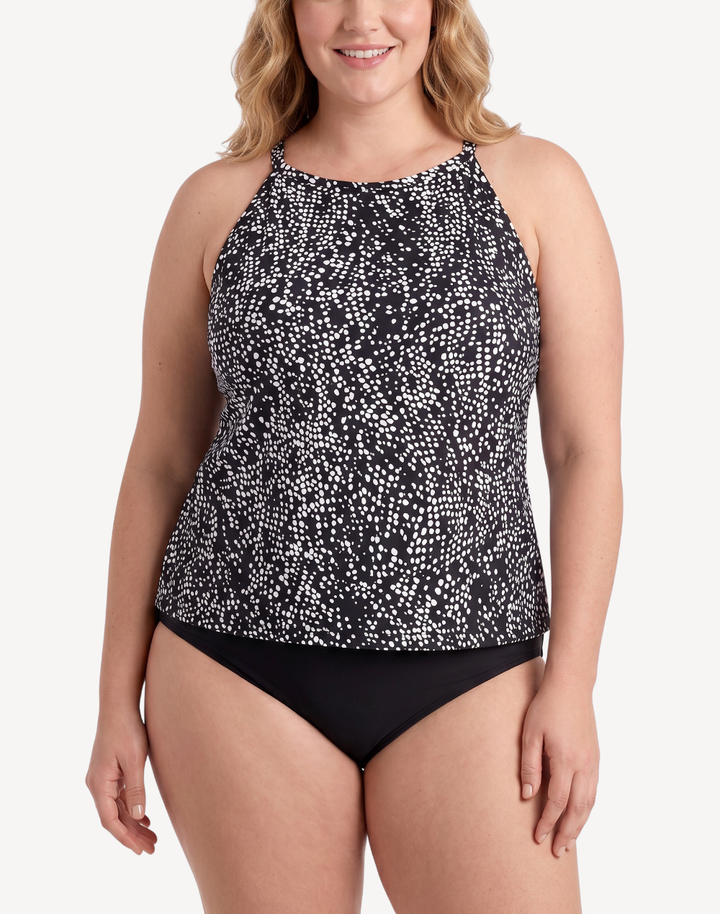 Pebble Beach High Neck Underwire Plus Size Tankini Top