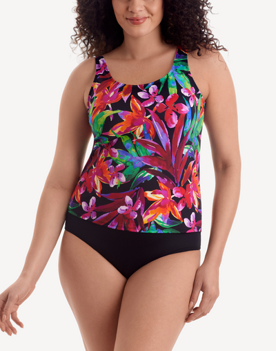 Secret Jungle Basic Mastectomy Tankini Top#color_secret-jungle-multi