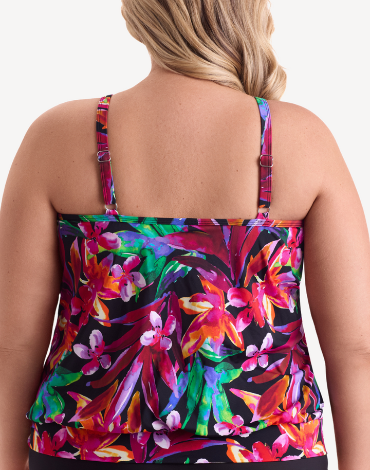 Secret Jungle High Neck Plus Size Tankini Top