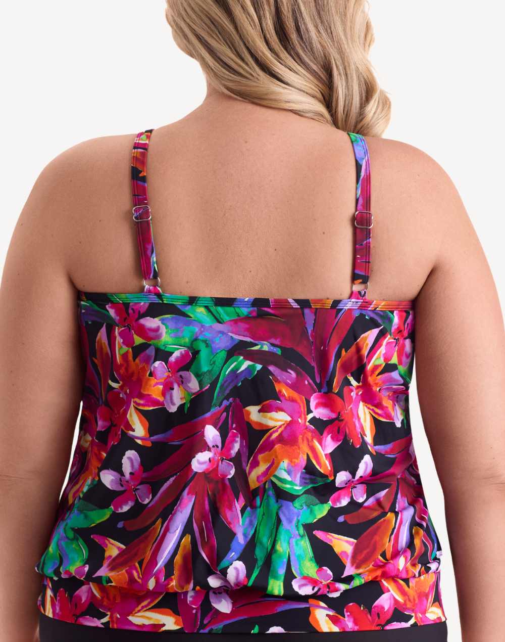 Secret Jungle High Neck Plus Size Tankini Top#color_secret-jungle-multi