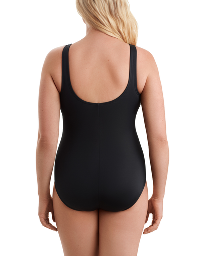 Linked Up High Neck One Piece Swimsuit#color_linked-up-black-white