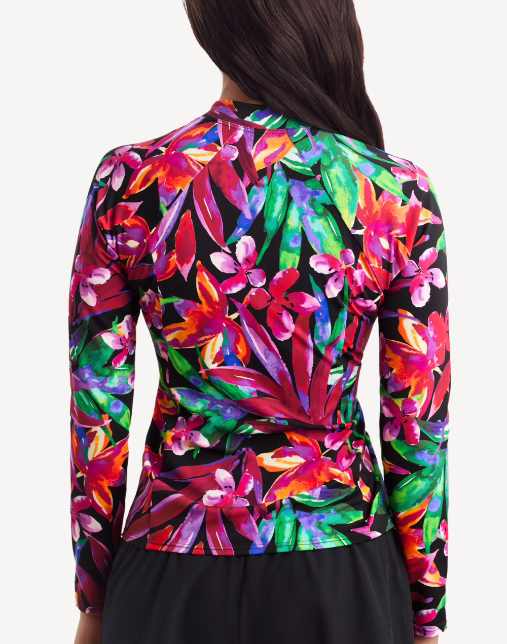 Secret Jungle Zip Front UPF 50 Long Sleeve Swim Shirt#color_secret-jungle-multi