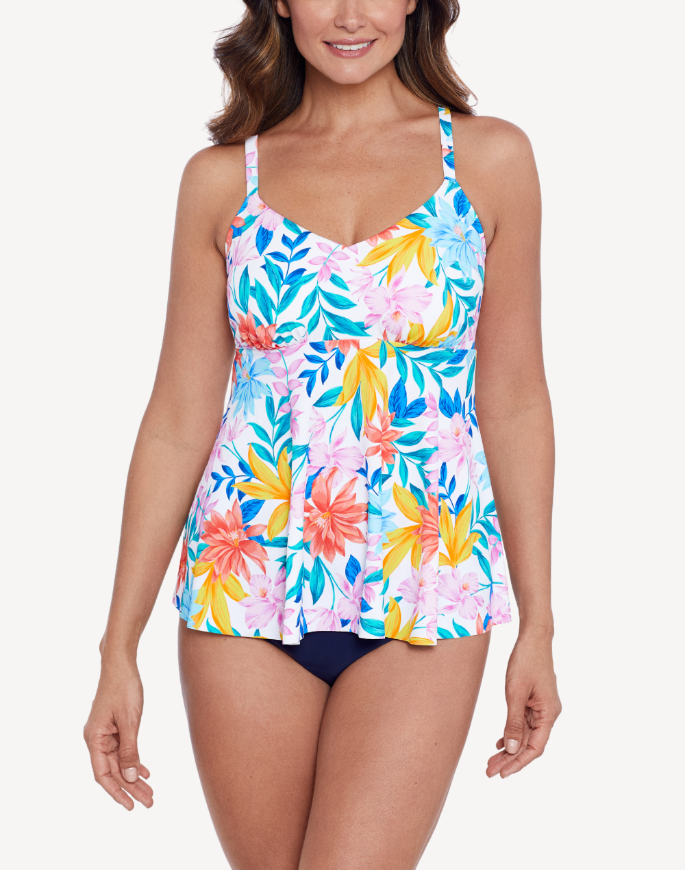 Tropical Breeze V Neck Tankini Top#color_tropical-breeze-multi