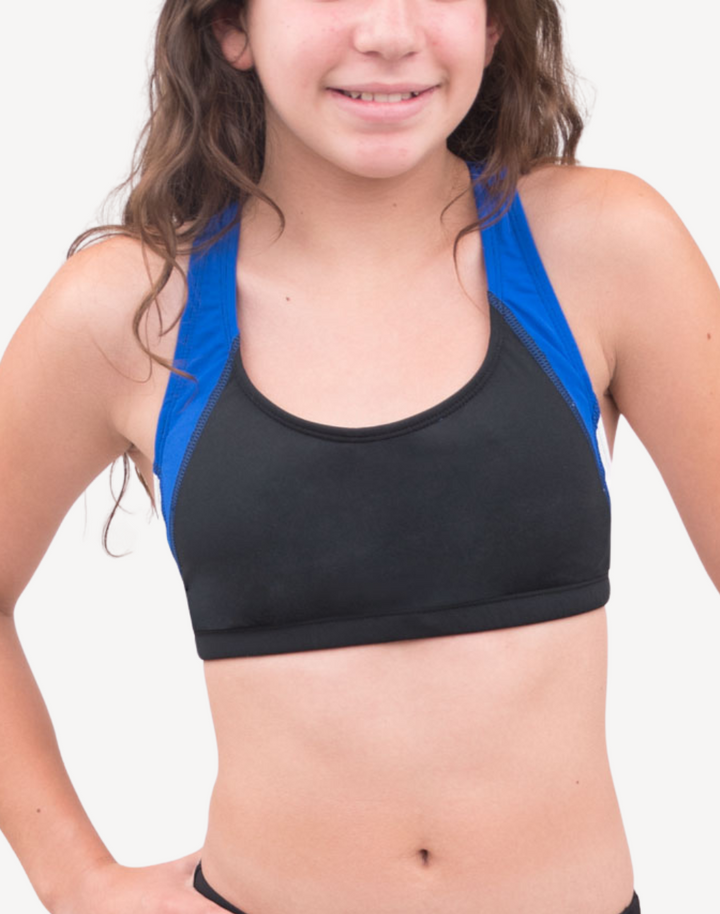 Colour Splice Polyester Bikini Top