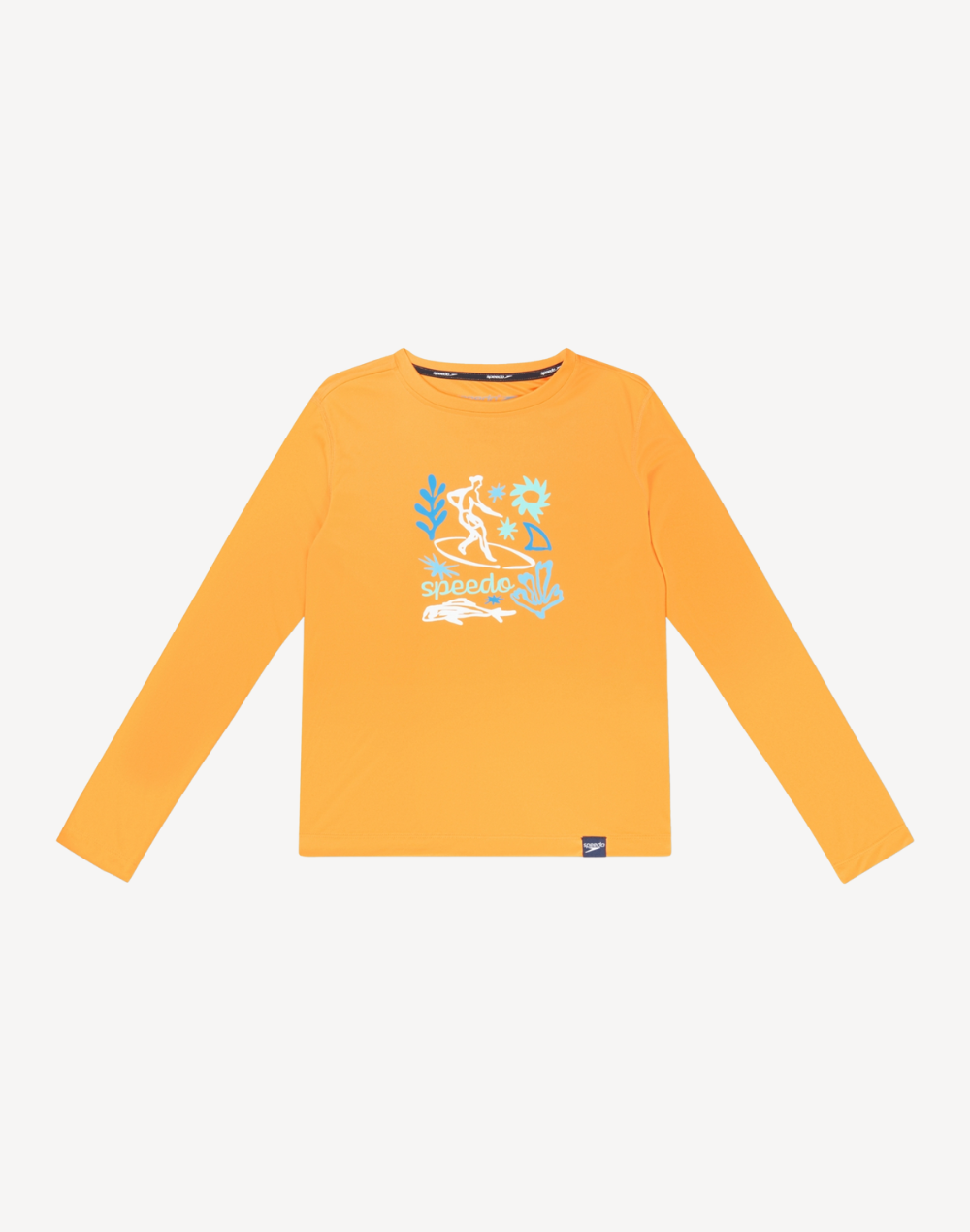 Boys Long Sleeve UPF 50 Swim Shirt#color_long-mandarine-peel