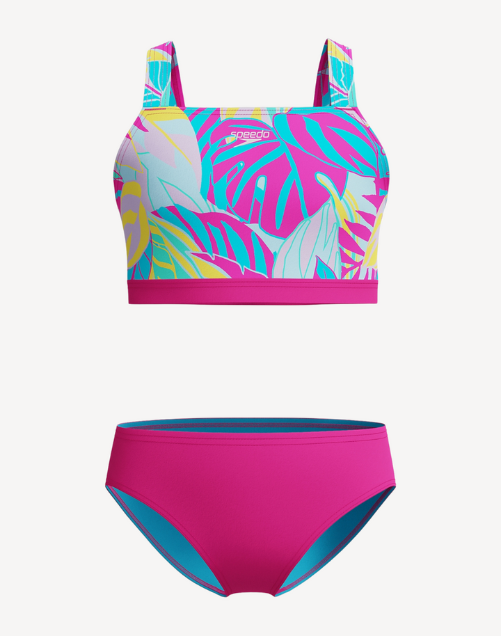 Girls Paradise Palm Tie Back Bikini Set