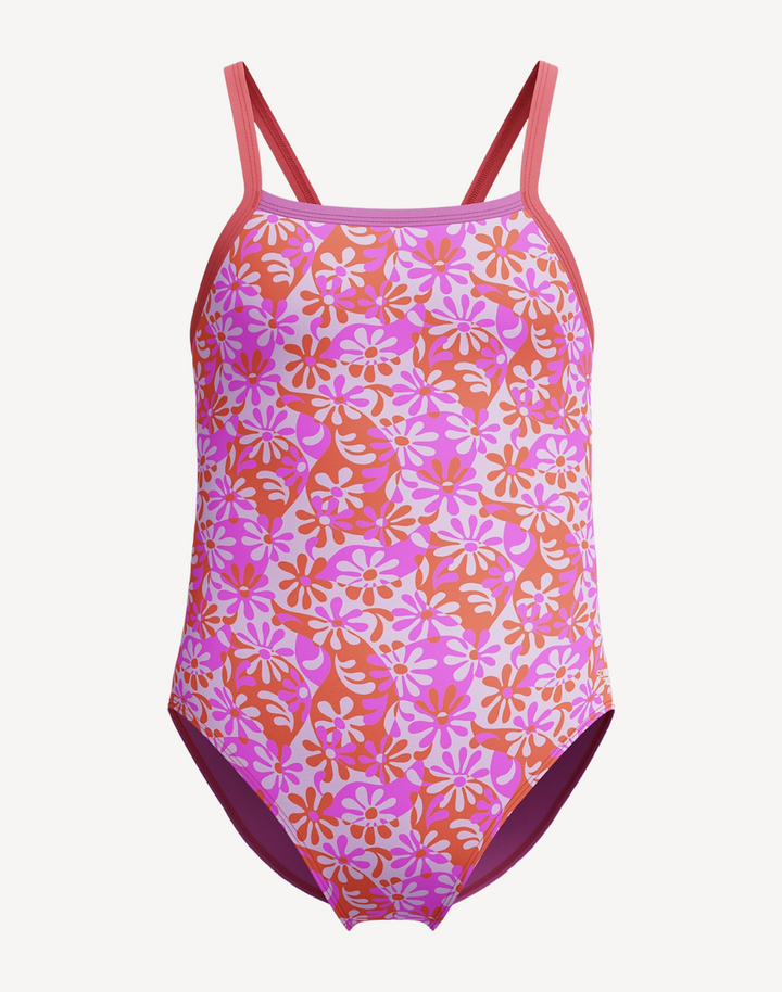 Girls Print Propel Back One Piece Swimsuit