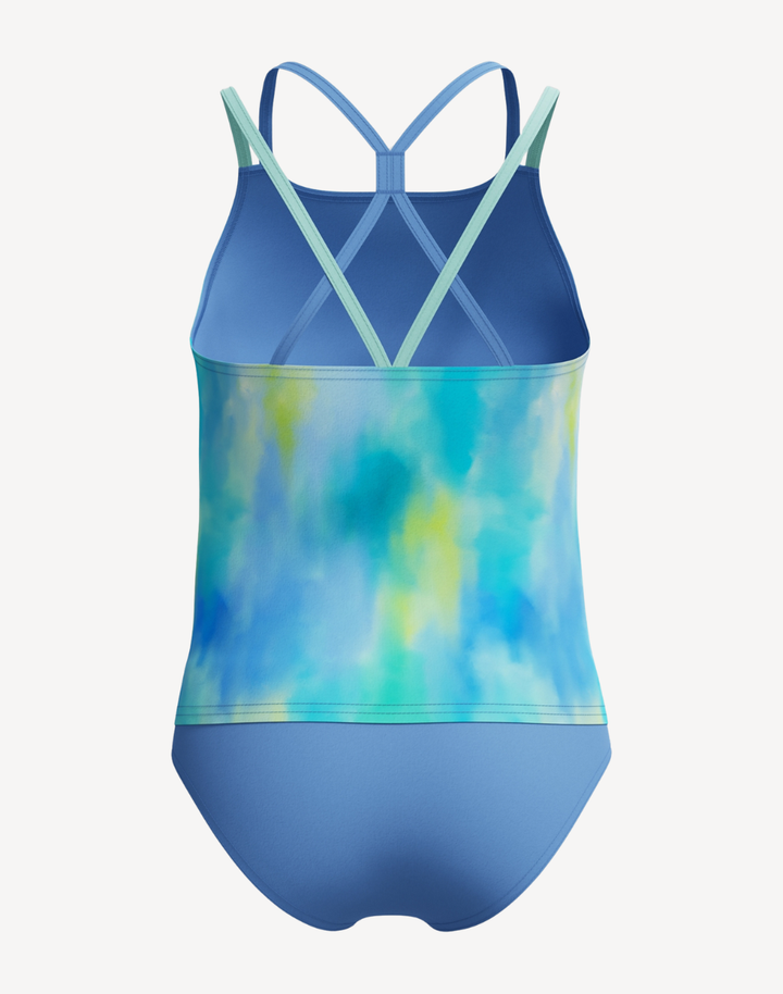 Girls Print Strappy Tankini Set