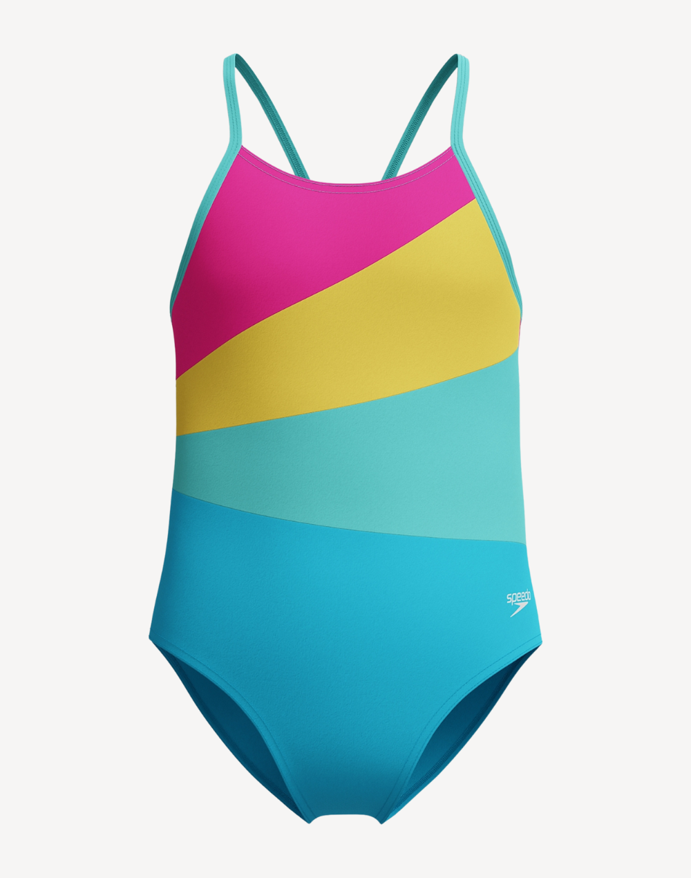 Girls Radiating Splice One Piece#color_splice-picton-blue