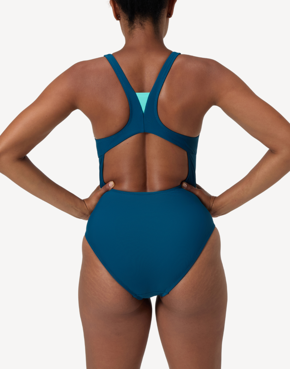 Hydraline Solid High Neck One Piece Swimsuit#color_hydraline-dark-teal