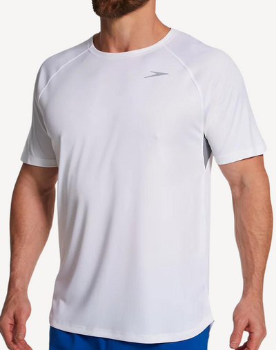 Men's Baybreeze UPF 50 Short Sleeve Swim Shirt#color_white