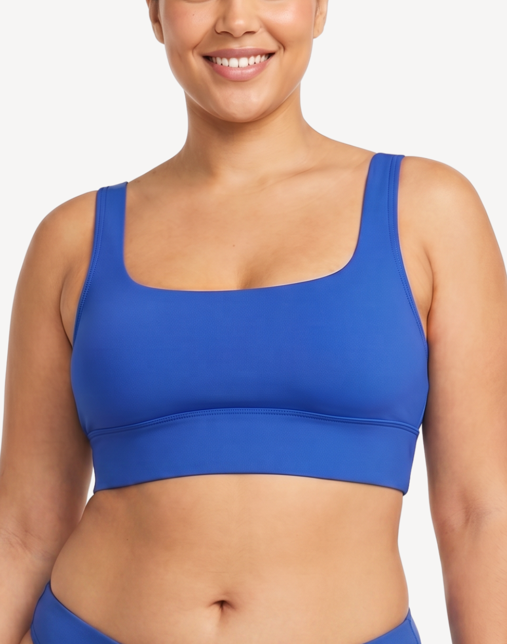 Solid Square Neck Bikini Top#color_solid-sapphire