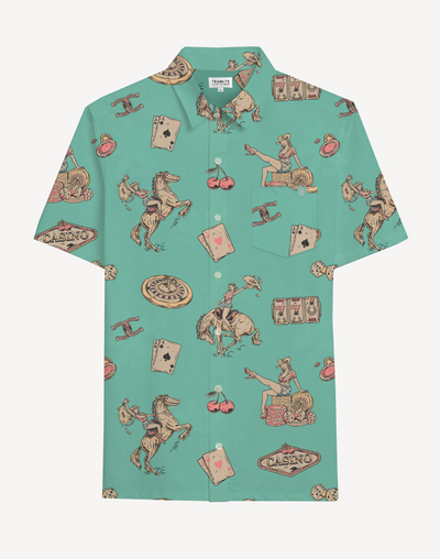 Cowboy Casino Classic Button Up Shirt#color_cowboy-casino-teal