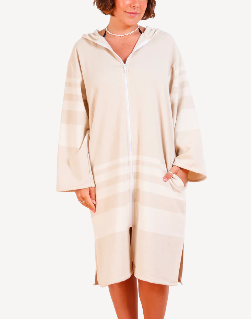 Gale Zip Front Poncho Cover Up