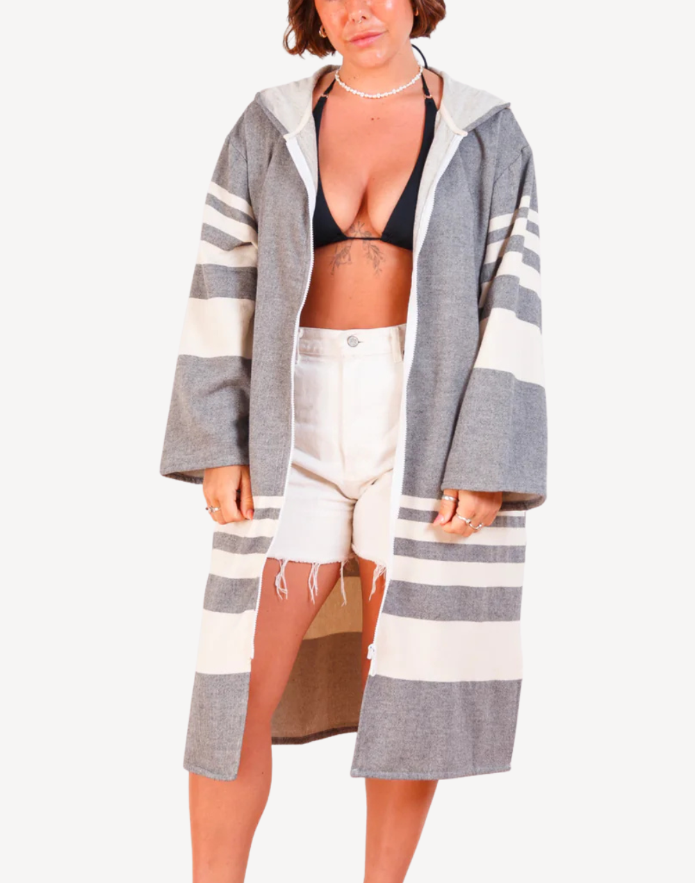 Gale Zip Front Poncho Cover Up